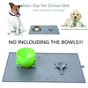 Pet Dog Mat, No Skid, Pet Cat Feeder Food Grade Silicone Pet Food Mat with 2 Suction Cups Keep Bowls Steady Anti Skid Edge Spill Bowls Cat Dog Feeding Tray 18.8 X 11.8