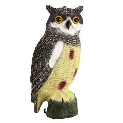 Carecrow Owl Decoy Statue By Realistic Fake Owl Outdoor Pest & Bird Deterrent, Hand-Painted Garden Protector, Scares Away Squirrels, Pigeons, Rabbits