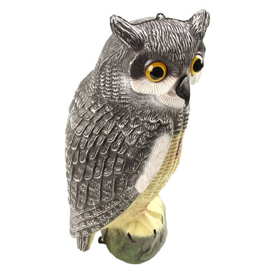 Carecrow Owl Decoy Statue By Realistic Fake Owl Outdoor Pest & Bird Deterrent, Hand-Painted Garden Protector, Scares Away Squirrels, Pigeons, Rabbits