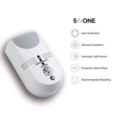 HICI 5-In-1 Indoor&Outdoor  Ultrasonic Pest Control Insect and Rodent Repeller