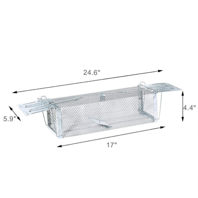 Two Doors Rat Trap - 1 Trigger Humane Animal Trap Cage for Mice Weasel Hamster Mole and Chipmunk
