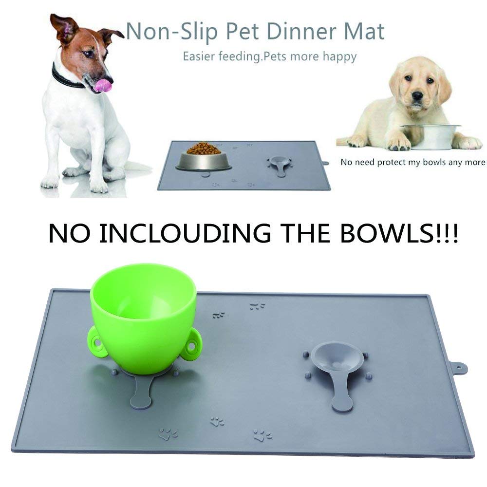 Dog Cat Food Mat With Non Skid Design-Best For Containing Spills Pet Feeding  Mat
