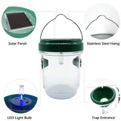 Wasp Trap Catcher,Bee trap,Life Outdoor Solar Powered Fly Trap with Ultraviolet LED Light Waterproof  4pcs