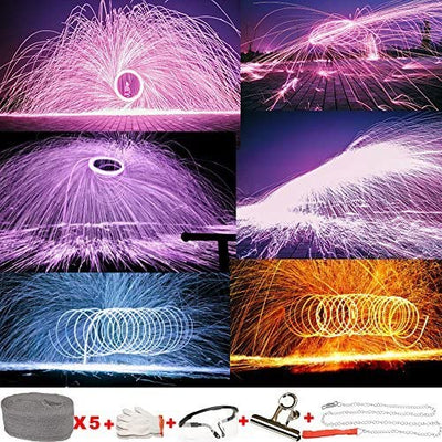 Haierc Photography Steel Wool Campfire Photography Props Steel Wool Fireworks Party Long-Exposure Set