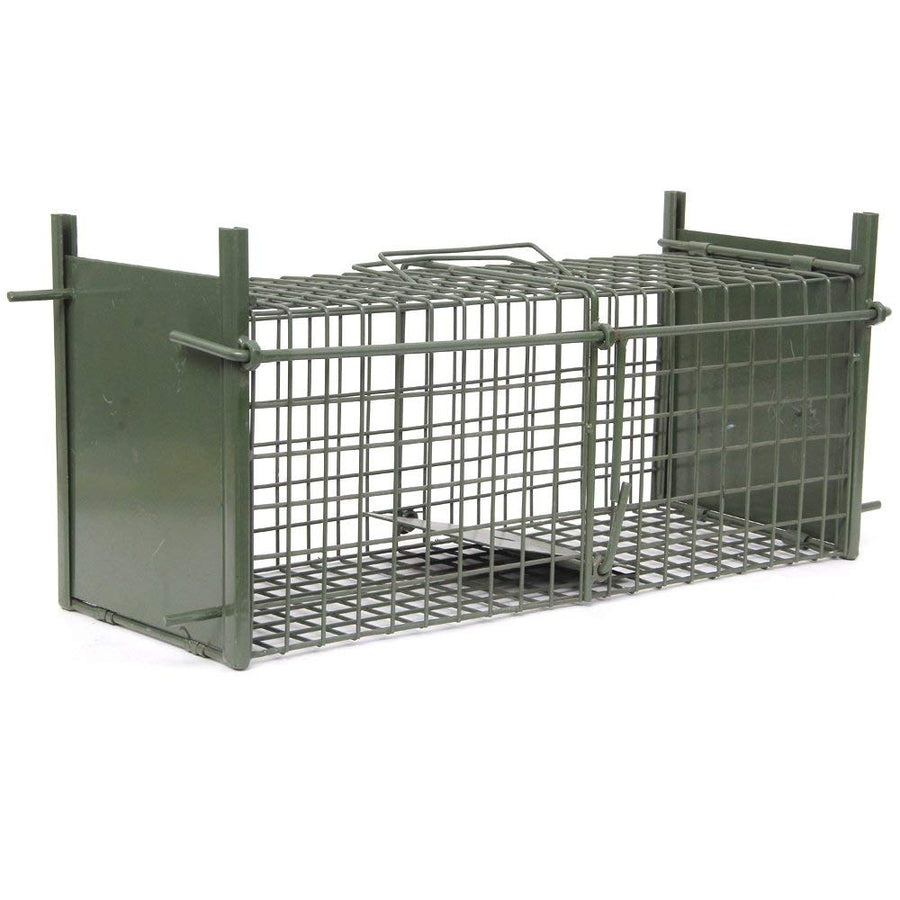 Live Animal Cage Trap 20" Steel Cage Catch Release Humane Wildlife Cage for Squirrel, Raccoon Pest Control