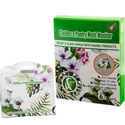 Hici Cloth&Pantry Moth Trap , 2in1set Nontoxic Insecticide & Odor Free 6 PCS