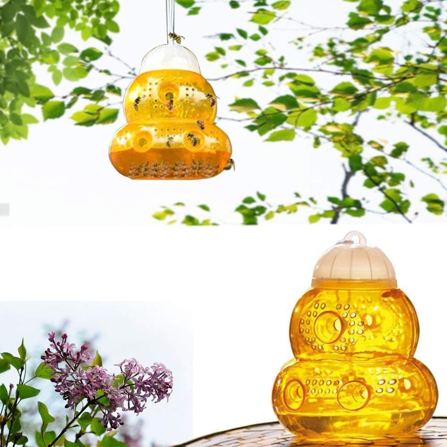 Hici Eco-friendly Non-toxic Wasp Trap, Plastic Bee Cather - Trap Bees, Wasps, Hornets, Yellow Jackets and More