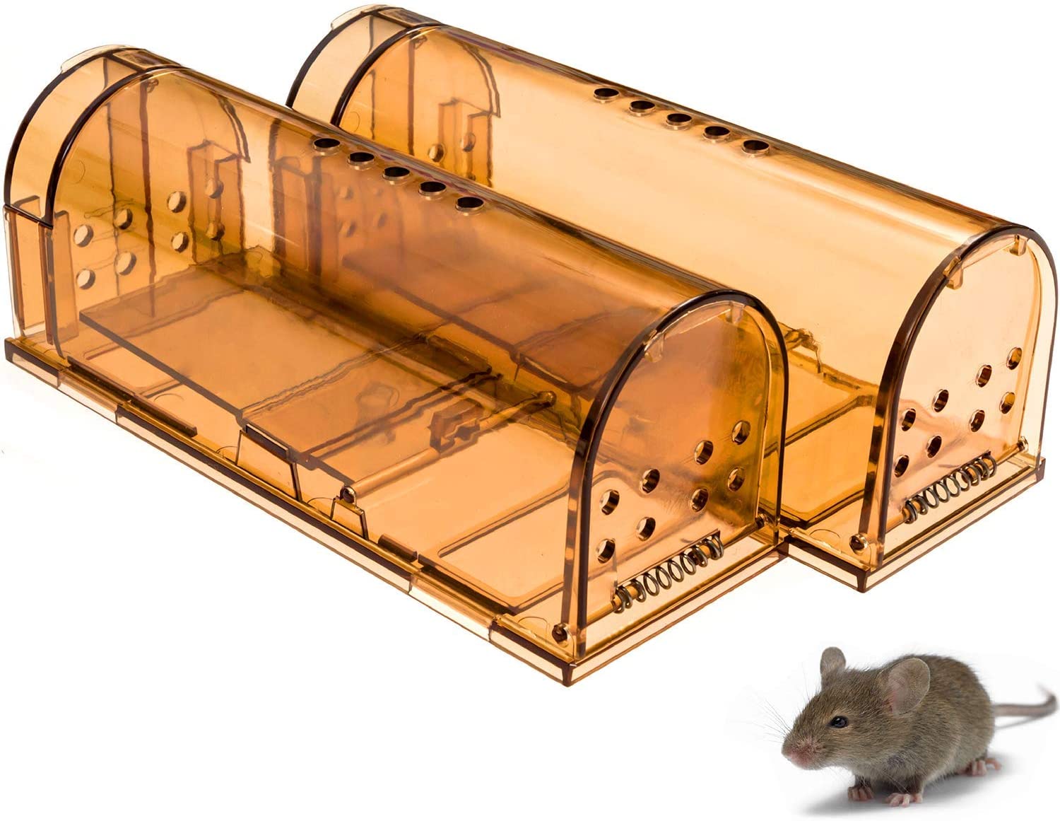 Humane Catch and Release Indoor/Outdoor Mouse Traps Pack of 2 - Easy Set  Durable Traps, Safe for Children, Pets and Humans
