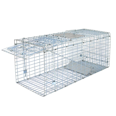 Alive Animal Cage Trap 18"/24"/32" Steel Cage Catch Release Humane Rodent Cage for Rabbits, Stray Cat, Squirrel, Raccoon, Mole, Gopher, Chicken, Opossum, Skunk & Chipmunks (32" Wire Mesh Door)