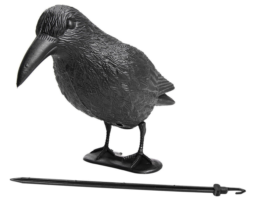 Black Crow Decoy Pest Bird Pigeon Control Repellent Garden Scarer Scarecrow
