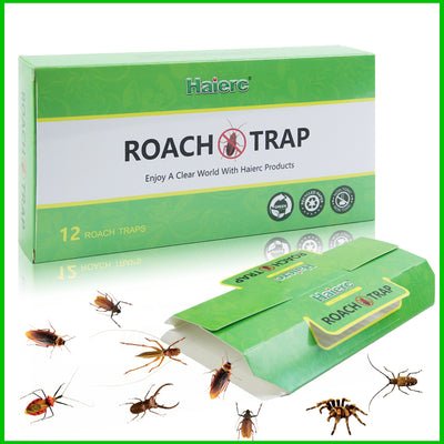 Roach Pest Control, Cockroach Traps with Bait, Sticky Paper House Roaches Captured Killer Safely 12Pack